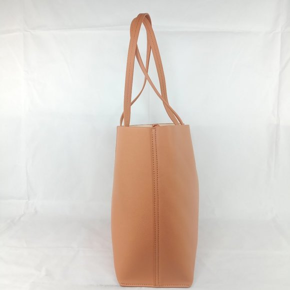 *SOLD* Mark & Graham Tote Brown Vegan Leather Tie Close Bag HMG - Picture 2 of 6